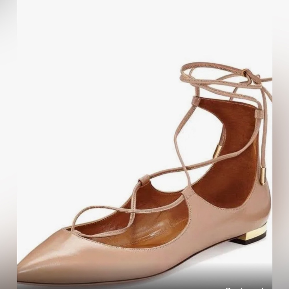 Aquazzura Christy Lace Up Ballet Flats 41